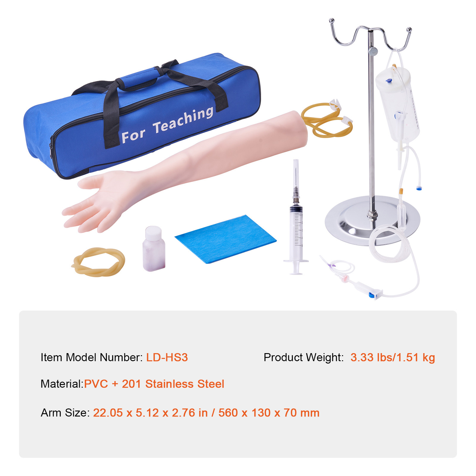 VEVOR IV Practice Kit Phlebotomy Venipuncture Practice Arm for Students Nurses