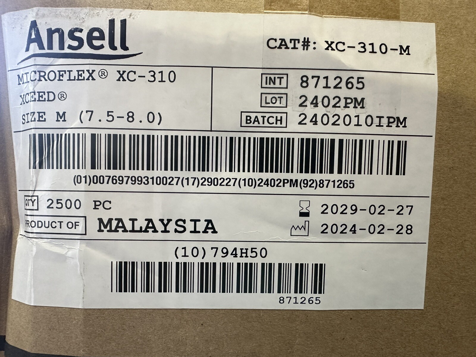 (2500) Ansell Microflex XCEED Powder-Free Nitrile Gloves Medium XC-310-M Case