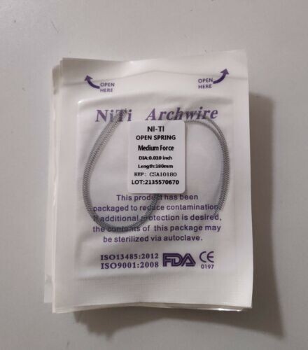 40 Packs Dental Orthodontic Coil Open Spring 010*180mm Niti Alloy Medium Force