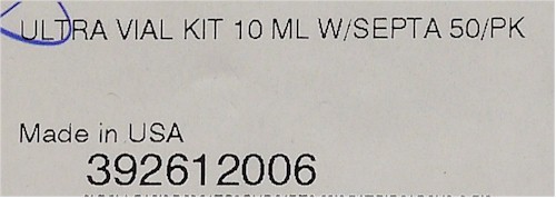 NEW Agilent/Bruker 392612006/8010-0422 Snap top solvent vial kit, 10 ml, 50/pk