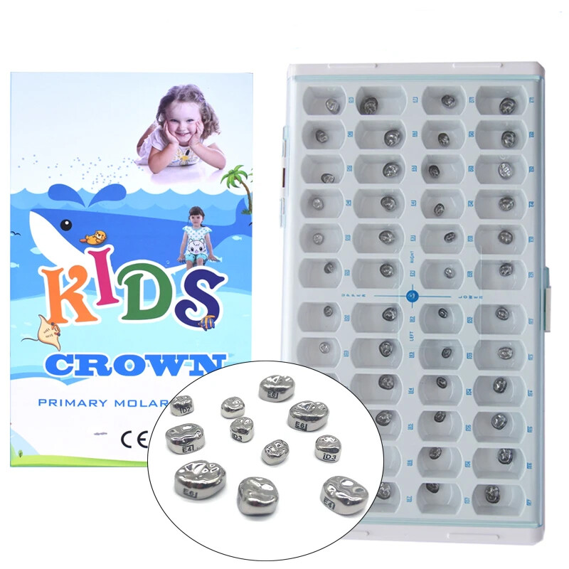 Dental Kid Adult Crowns Preformed Stainless Steel Crown Temporary Crowns 1st 2nd