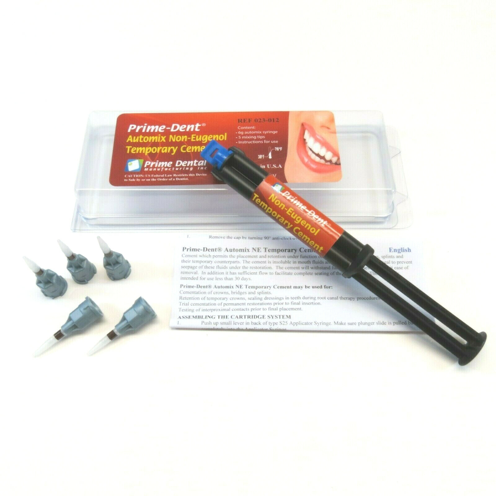 Prime-Dent Dental Non-Eugenol Automix Temporary Cement 1 Syringe Kit #023-012