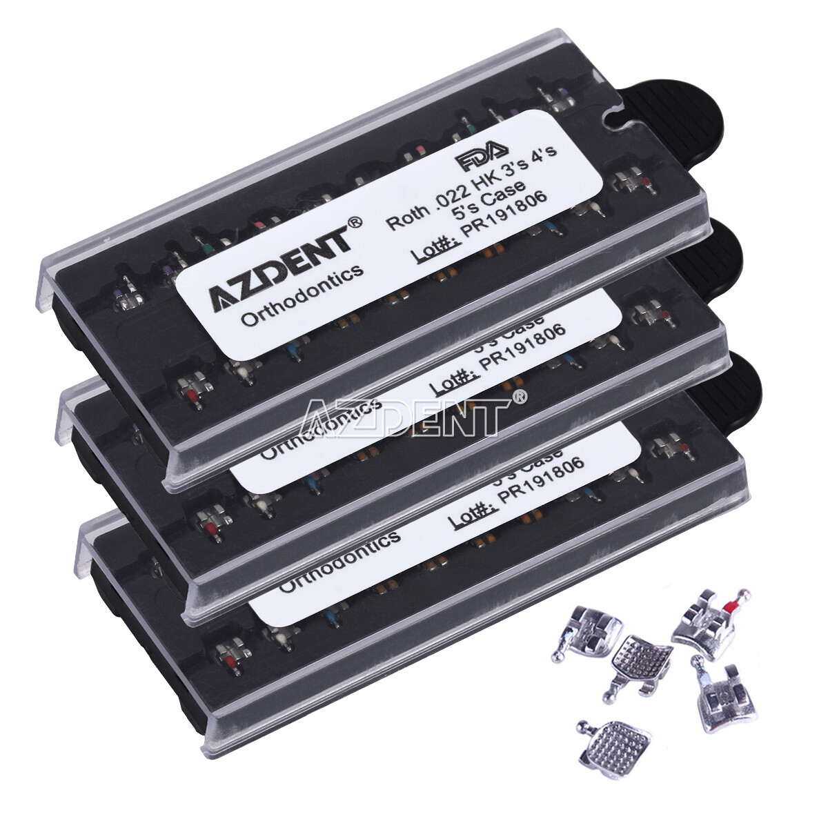 AZDENT Dental Orthodontic Monoblock MIM Bracket Braces Mini Roth/ MBT 018/ 022