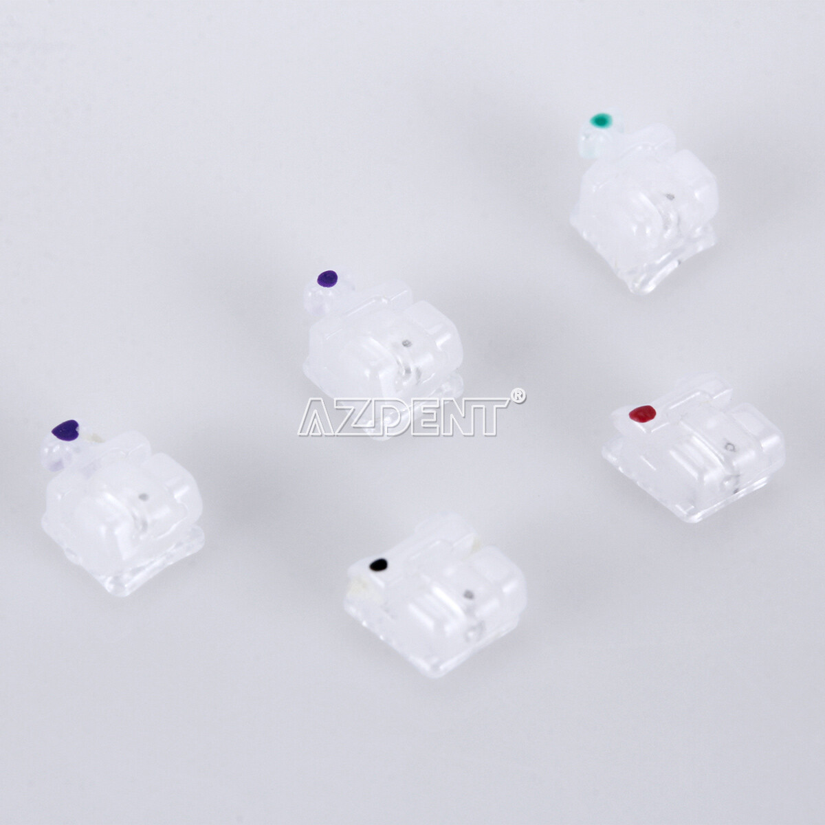AZDENT Dental Self-Ligating Ceramic Bracket Braces Tool MBT Roth 0.022 Hooks 345