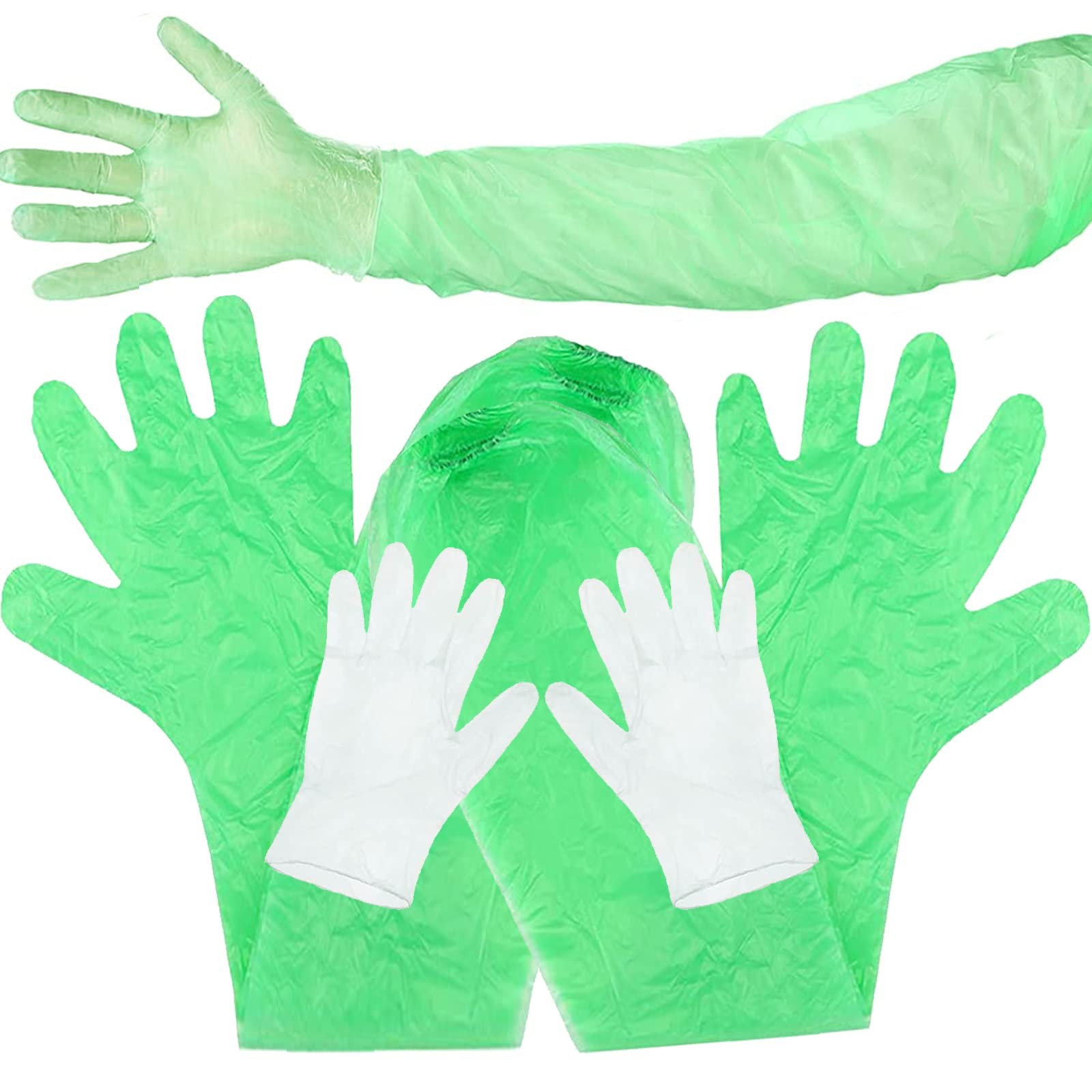 100 Pcs Field Dressing Gloves Deer Hunting Extra Long Disposable Glov…