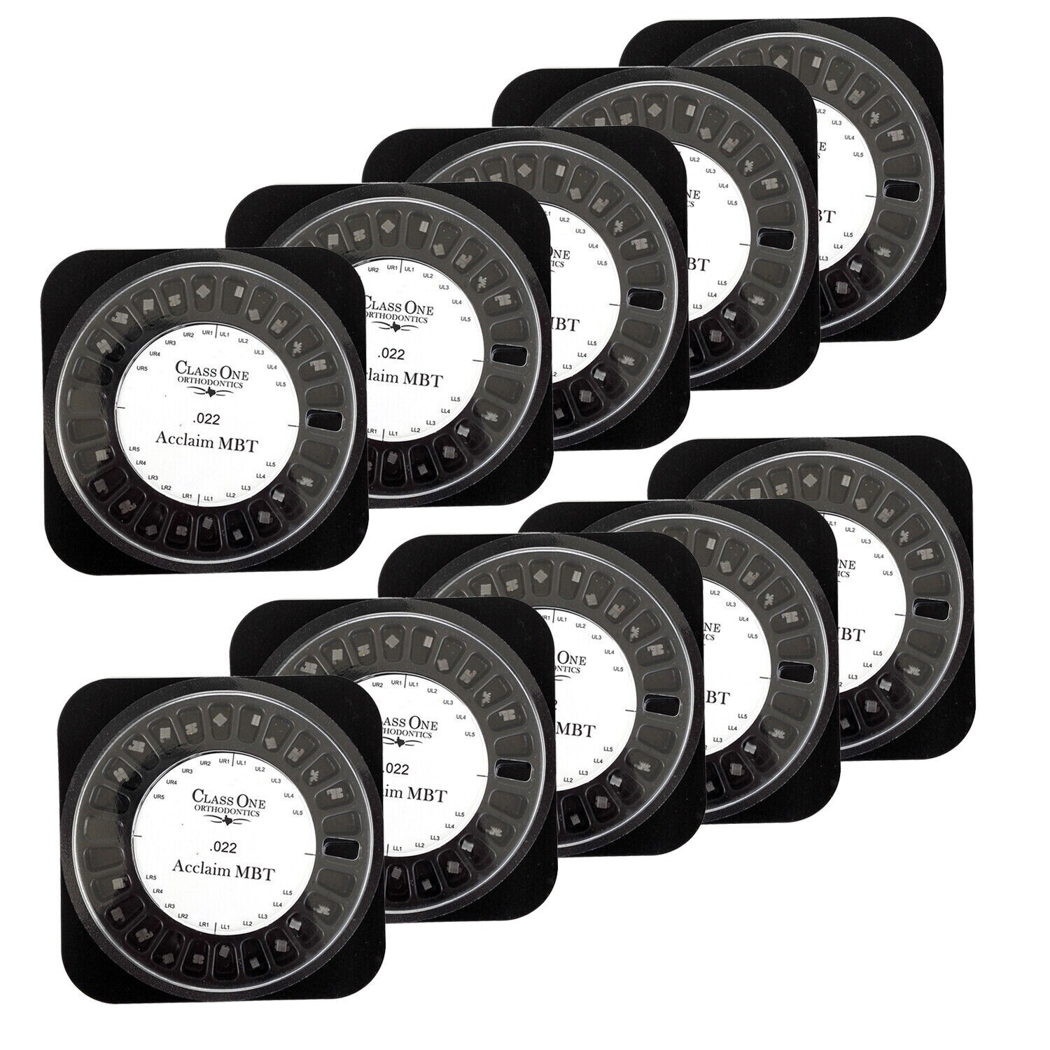 5 Packs Dental Orthodontics Mini Ceramic Bracket Braces 5*5 MBT 022 Hooks 3 4 5