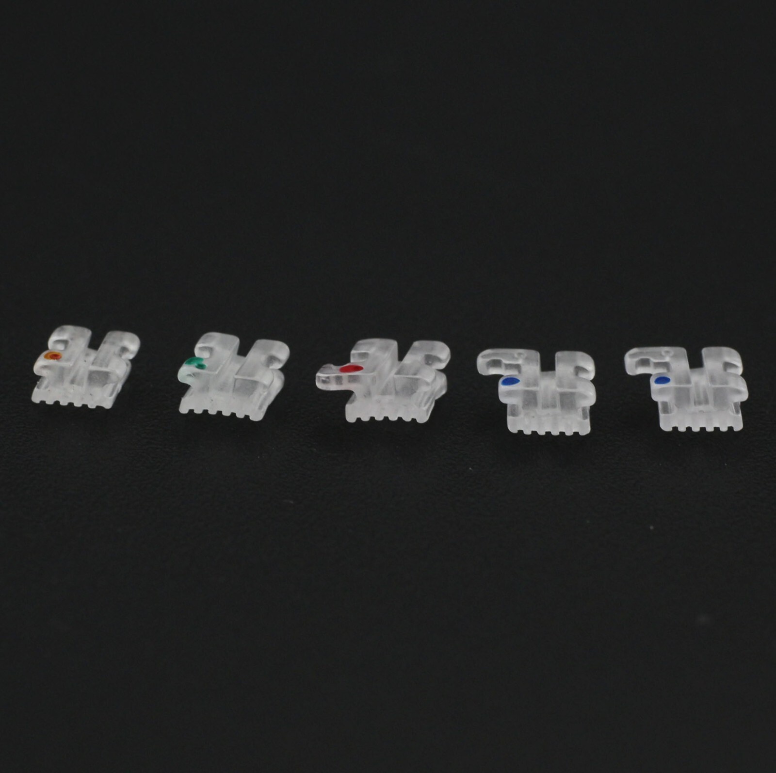 Dental Orthodontic Ceramic Brackets Braces Sapphire Roth MBT 022 345 Hooks 5-5