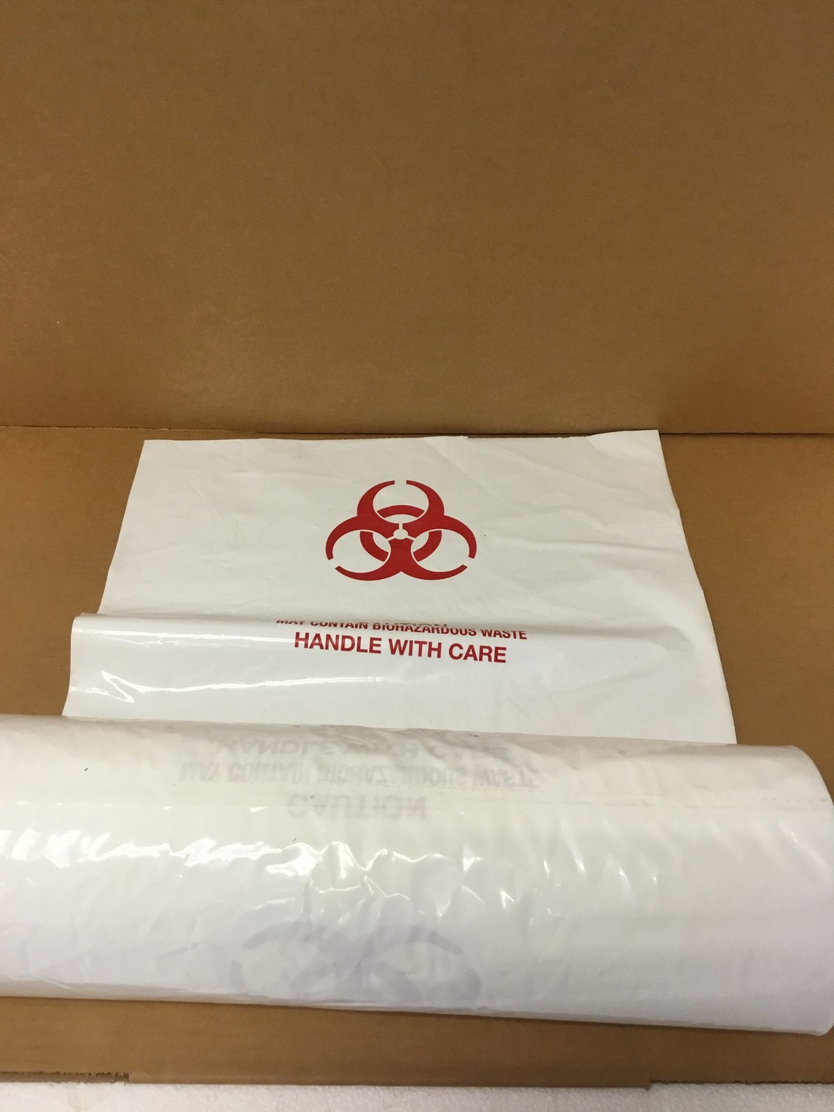 20″ x 30″ Biohazard Waste Bags White Red Heavy Duty 99 Bags Roll FREE SHIPPING