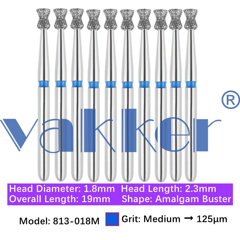 10Burs/pk Dental FG Diamond Burs High Speed Burs Inverted/ Double Inverted Cone
