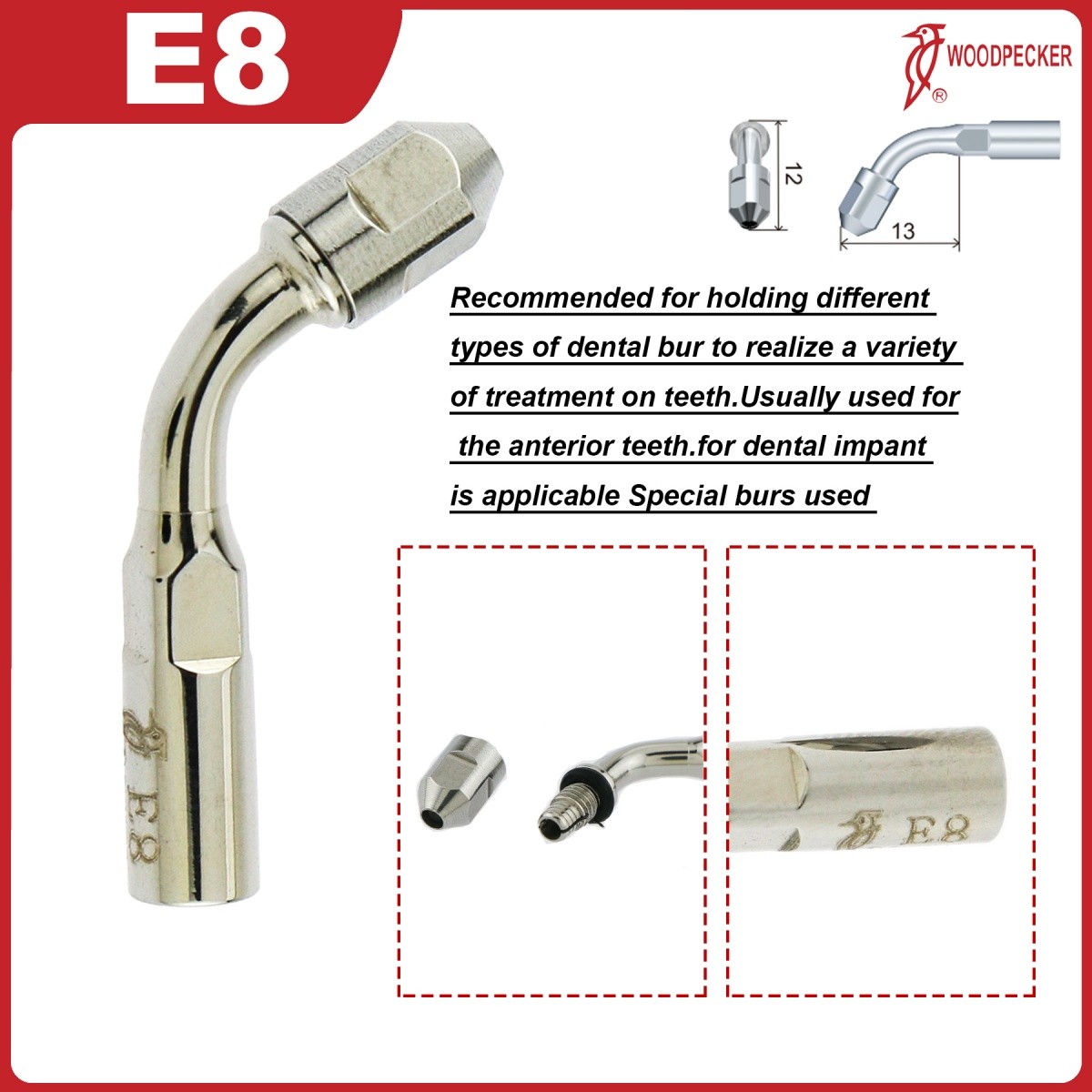 Woodpecker Dental Scaler Tips E Endo treatment tips Fit EMS Ultrasonic Scaler