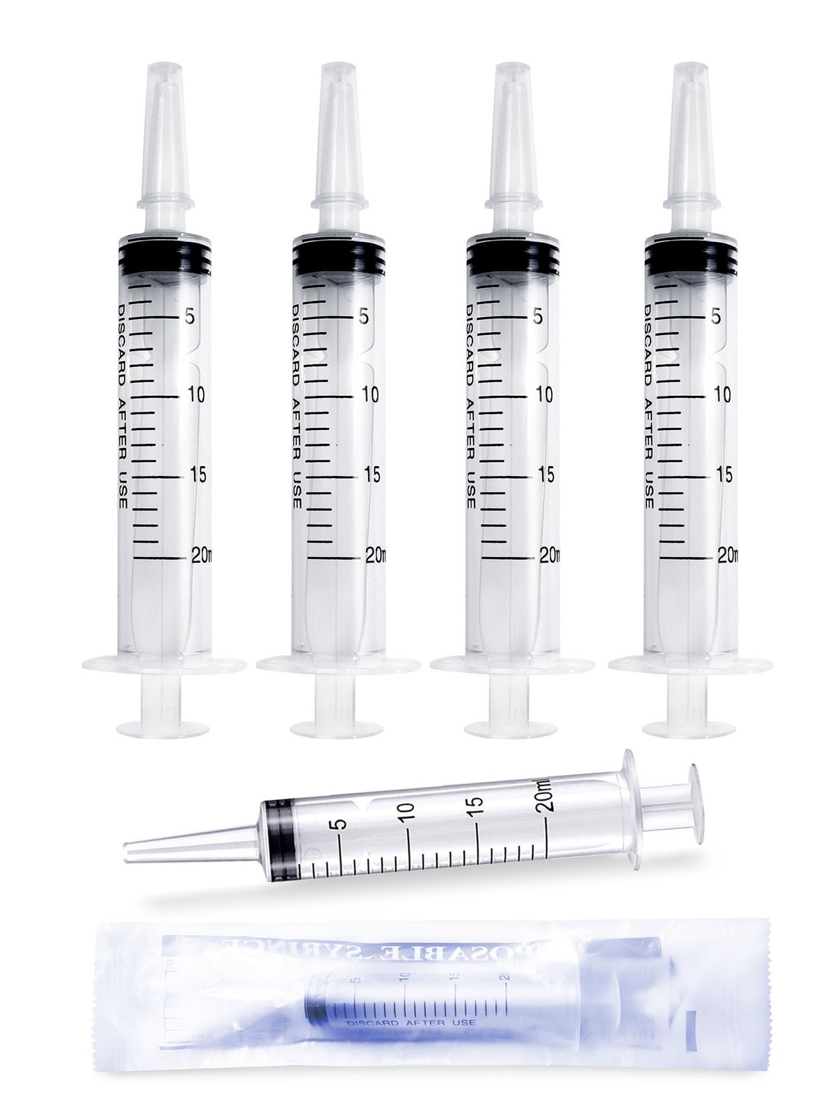 20ml Plastic Syringe 5 Pack, Measuring Tools, Oral, Scientific