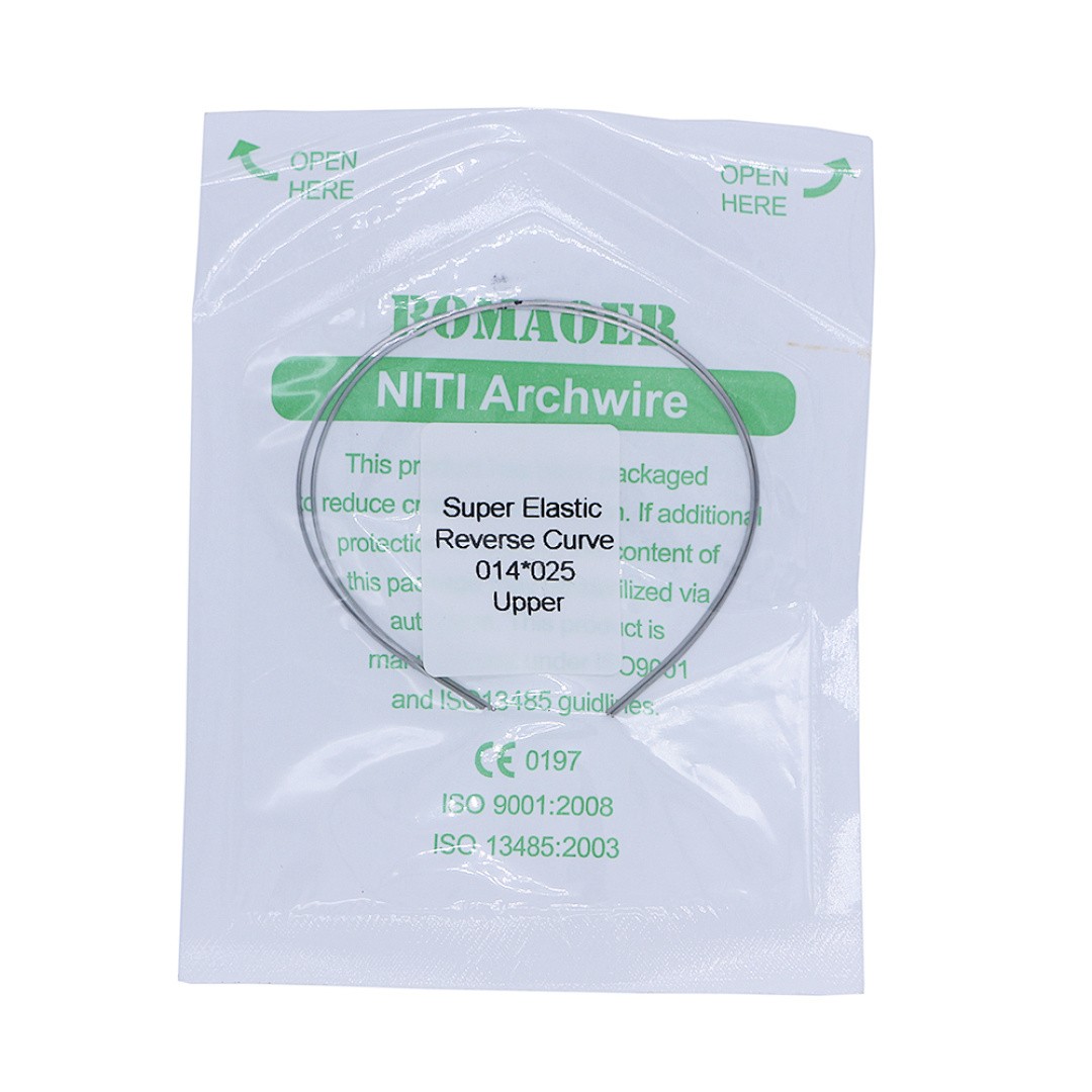 50×Dental Orthodontic Niti Rectangular Arch Wires Reverse Curve 14×25 Upper