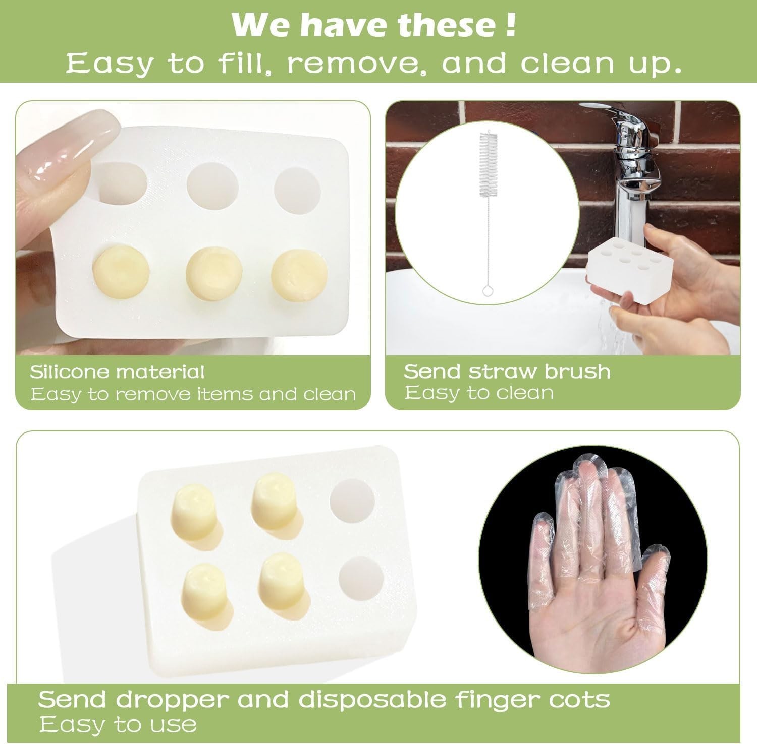Reusable Suppository Molds Kit,2Ml, Silicone Suppository Molds | Kit Includes 4