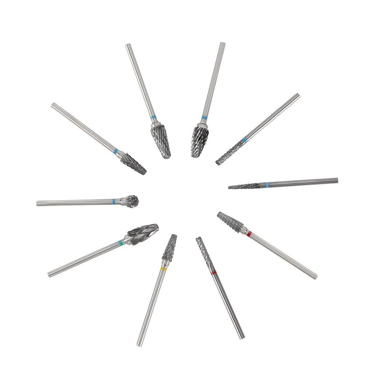 10 Pcs Dental Lab Polishing Bur Drills Tungsten Steel Carbide Burs 2.35MM