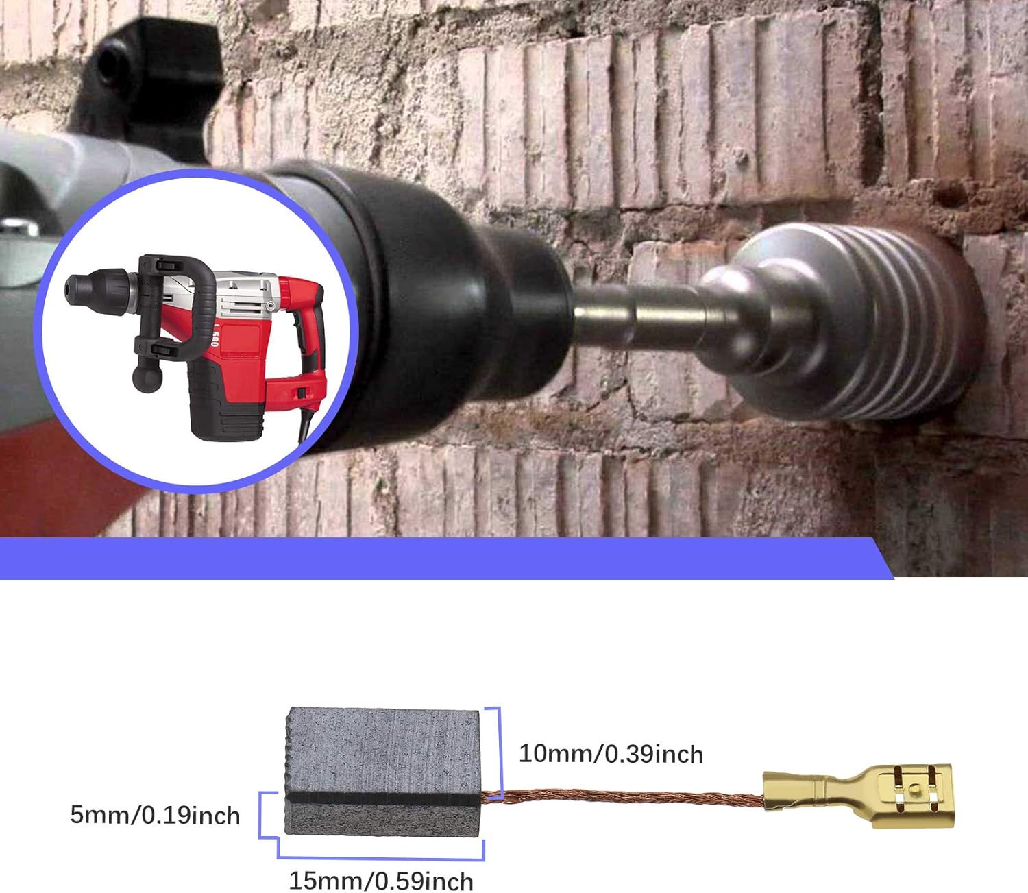 Create Idea 2 Pairs Carbon Brushes 15X10X5Mm Compatible with Milwaukee Drill SB2