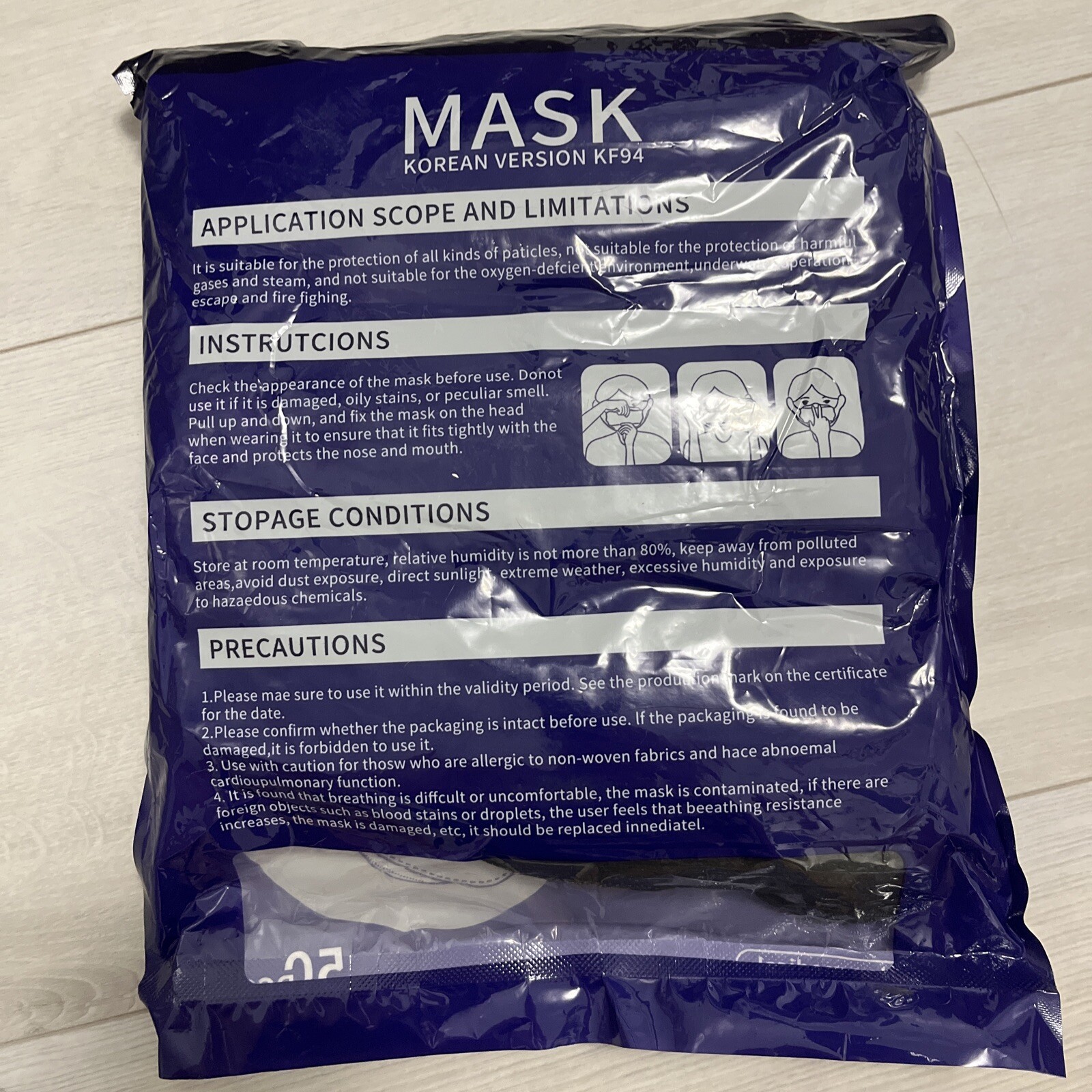 60 KF94 Korean Face Mask Made in Korea Respirators Protective Pink And Black
