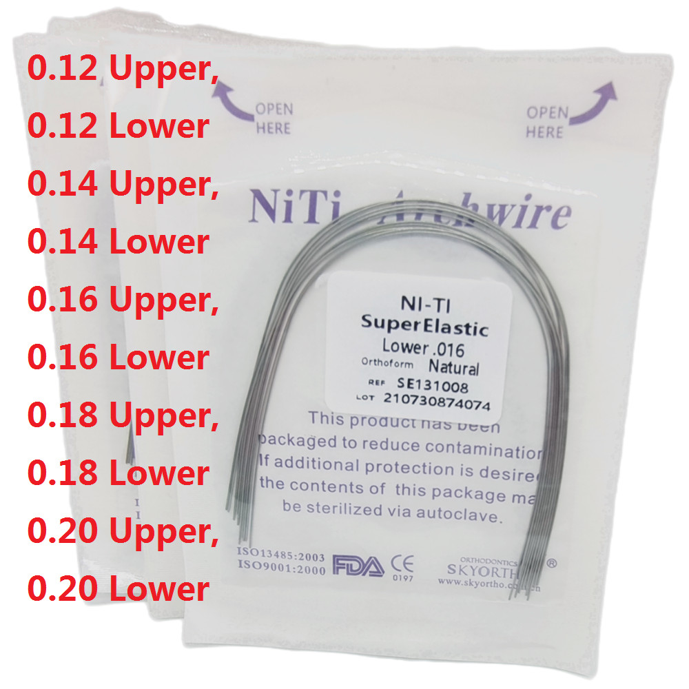Dental Orthodontic Arch Wire Super Elastic Niti Round Rectangular Natural Form