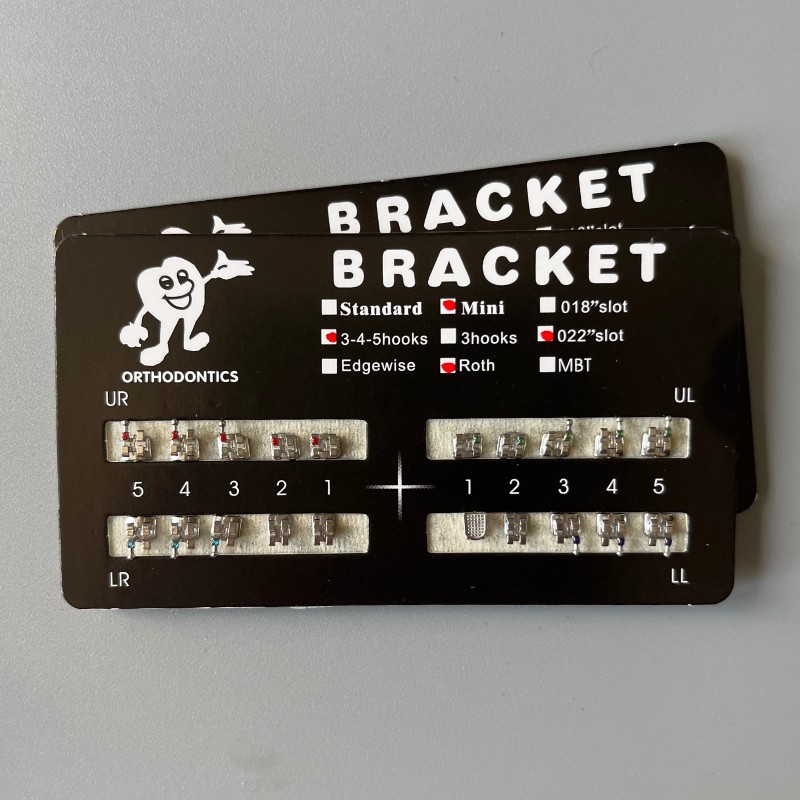 1-200Set Dental Orthodontic Metal MIM Monoblock Brackets Mini Roth 022 345 hooks