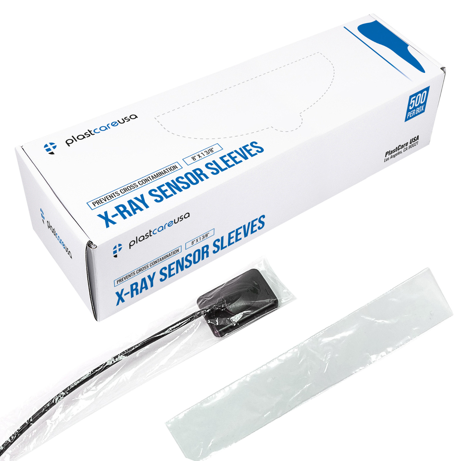 500 Disposable Plastic Digital X-Ray Sensor Cover Barrier Sleeves (8″ x 1 3/8″)