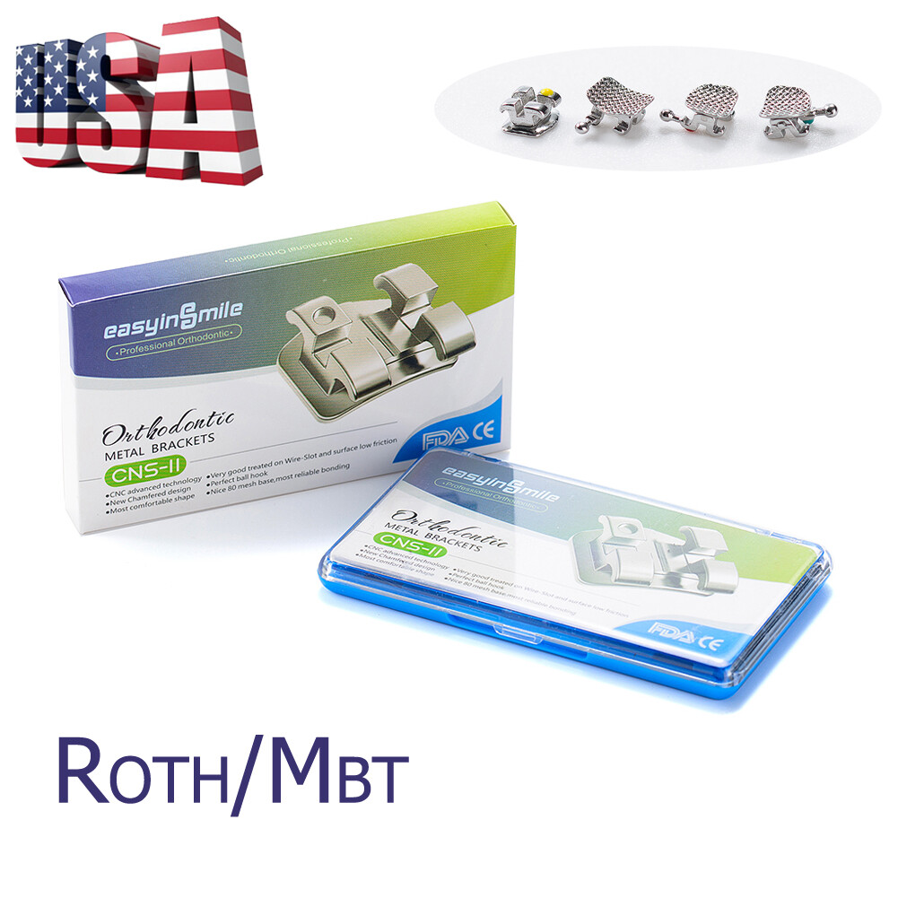EASYINSMILE Dental Brackets Orthodontic Braces MINI Roth/MBT 022 345 Hook Mesh