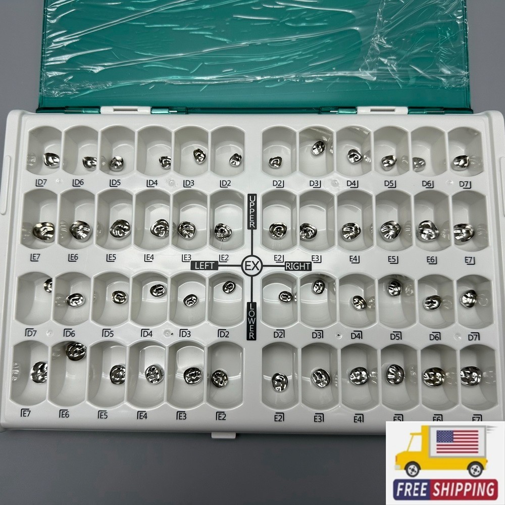 Dental Kids Primary Molar Crowns Stainless Steel Pediatric crown 48 Sizes USA