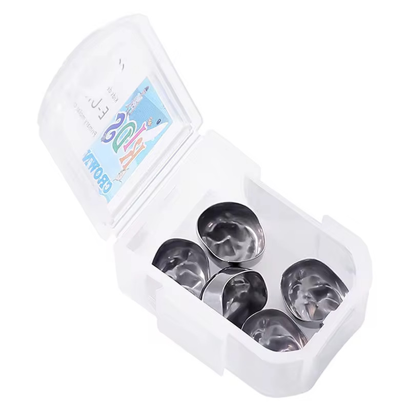 5pcs/box Dental Primary Pediatric Teeth Molar Crowns Kids Crown Stainless Steel