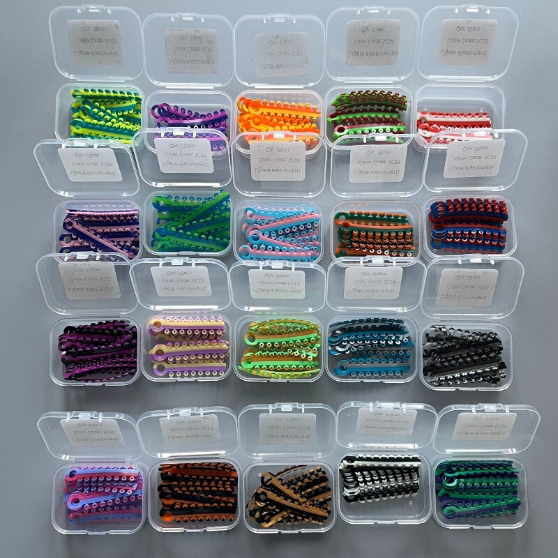 1Box/320pcs Dental Ligature Ties Orthodontic Elastic Rubber Bands Mix Colors