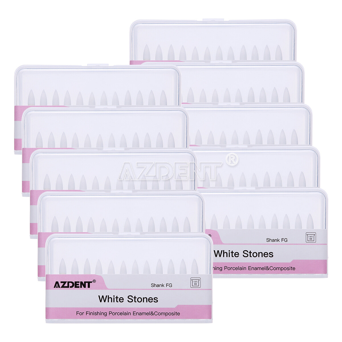 Dental Mounted White Polishing Stones Flame shape FG bur Arkansas Stone Points