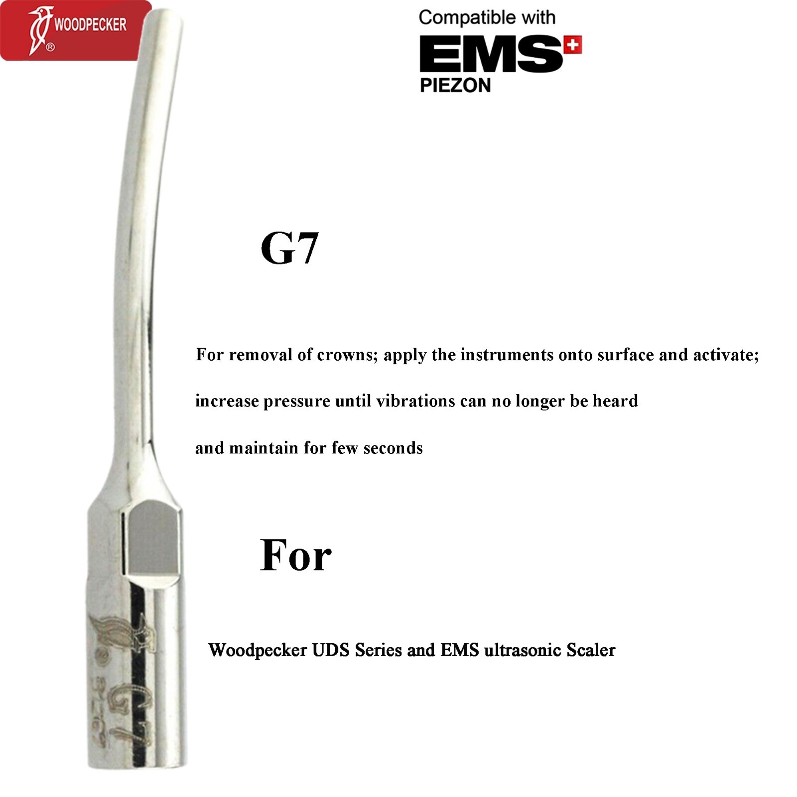 Woodpecker Dental Ultrasonic Scaler Handpiece HW-5L Piezo Tips P1 EMS PIEZON LED
