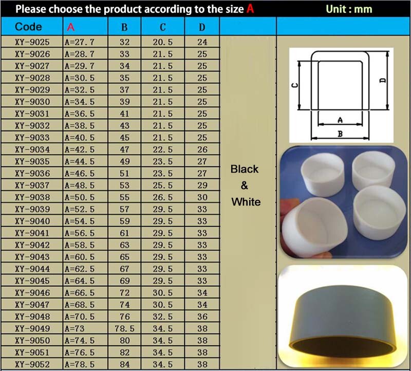 Black Silicone Rubber Blanking Stopper End Cap Cover Caps for Pipe 2.8mm-78.5mm
