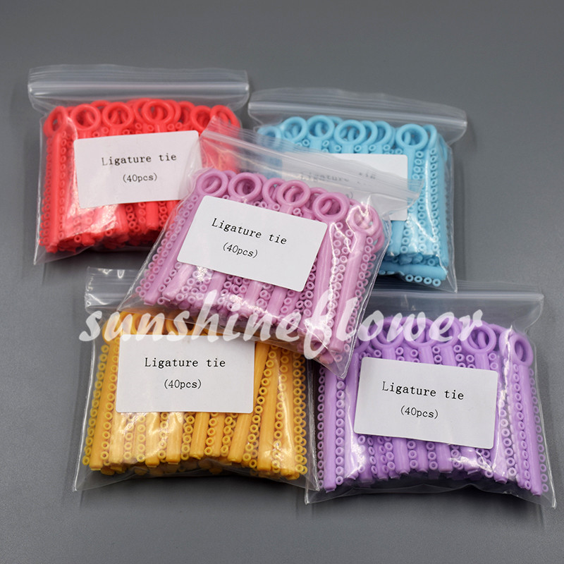 1040 Pcs/1 Pack Dental Orthodontic Ligature Ties Elastic Rubber Bands 37 Colors
