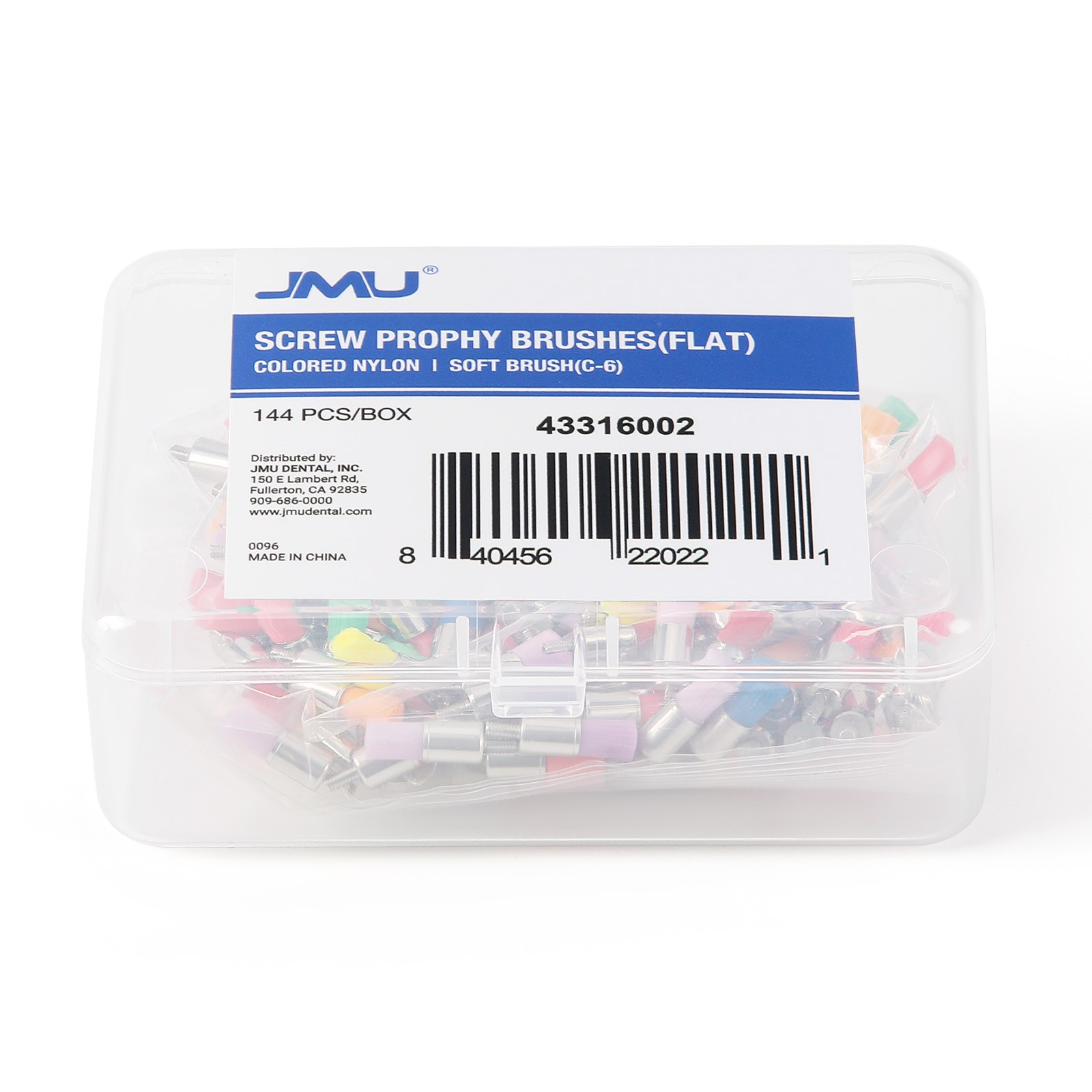 144 Dental Screw-Type Paste Prophy Taper Polishing Brushes Nylon Colorful/White