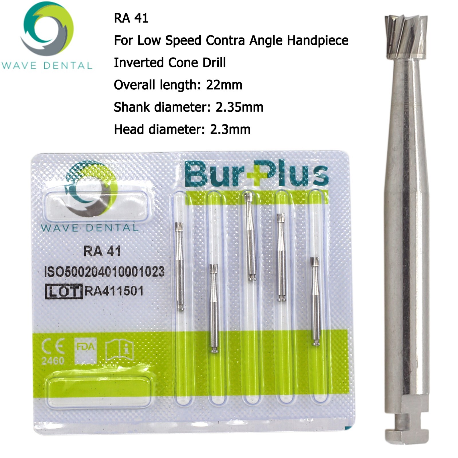 Wave Dental Carbide Round RA Burs Latch Surgical Length Bur RA SURG Contra Angle