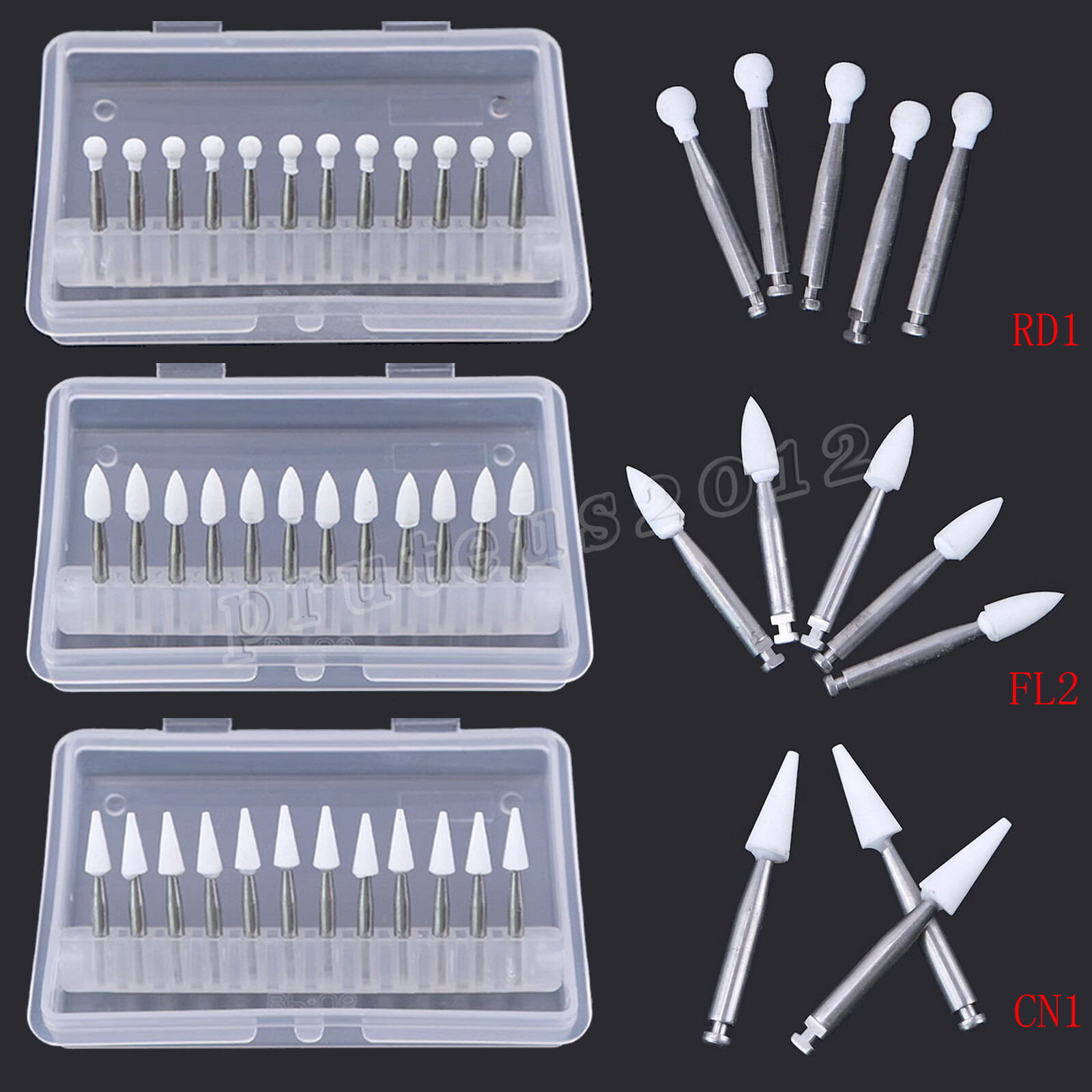Dura-White Dental White Finishing Stones Flame Cone Shape FG Bur Arkansas USA