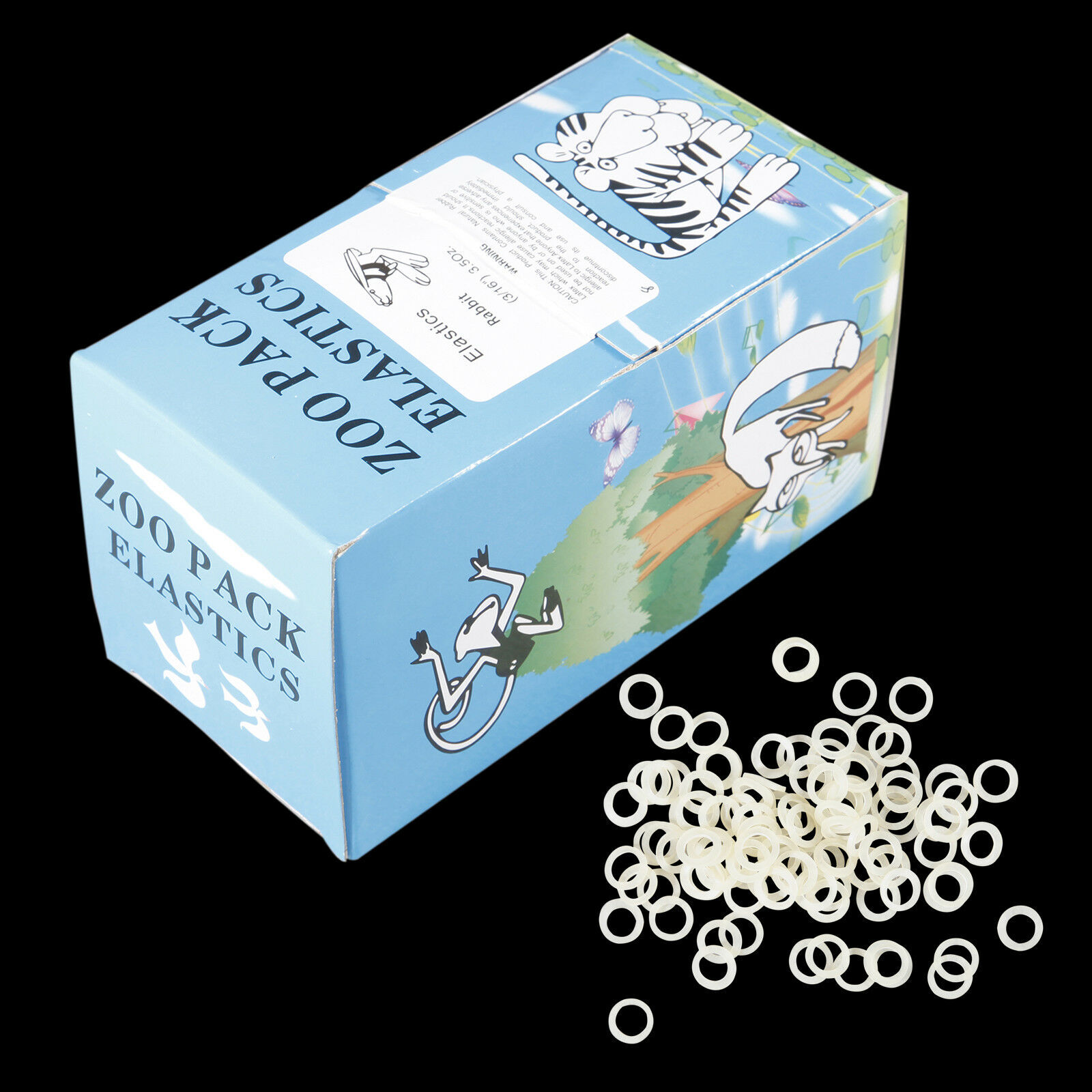 Dental Orthodontic Elastics Bands Rabbit Force 3.5 OZ,3/16″ 500pcs with 5 bags