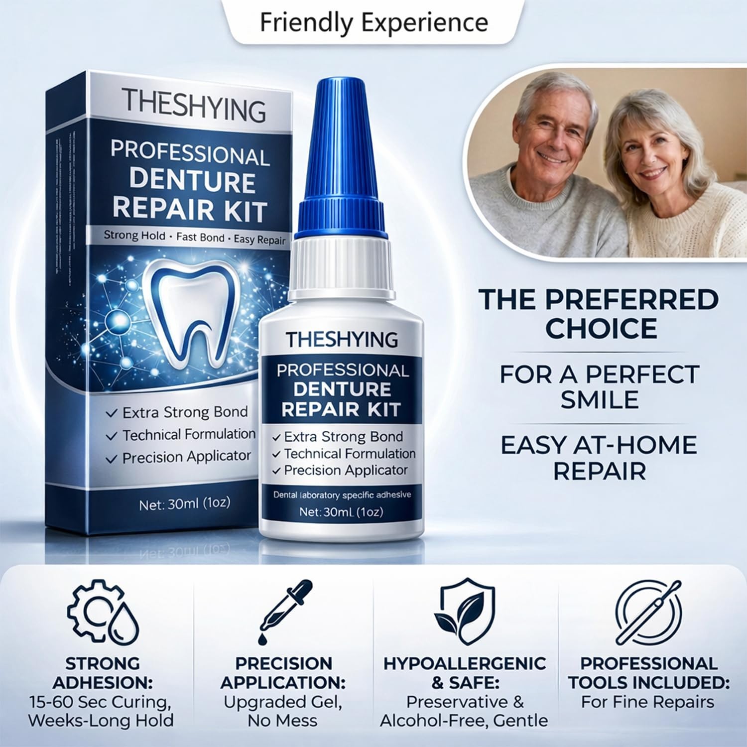 Professional Dental Lab Instant Bonding Glue for Dentures & Repairs – Fast-Setti
