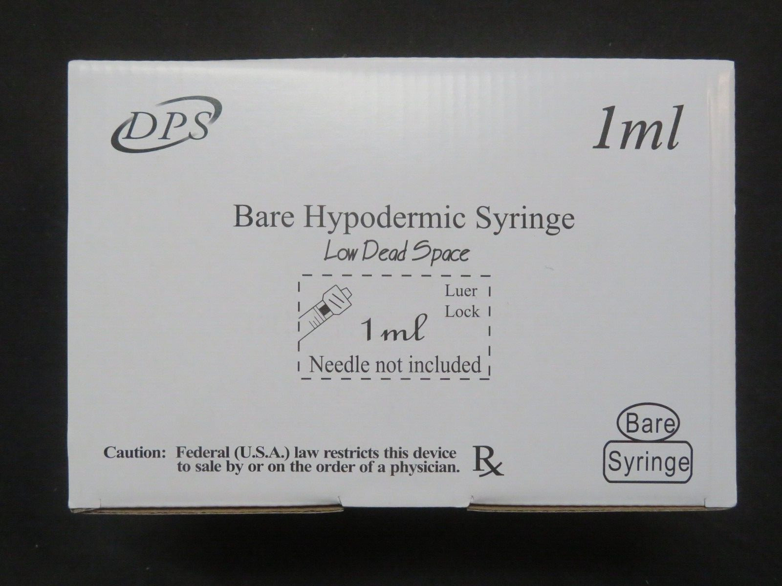 100-Count Lot DPS Bare Hypodermic Syringe Low Dead Space3 Luer Lock 1 ml