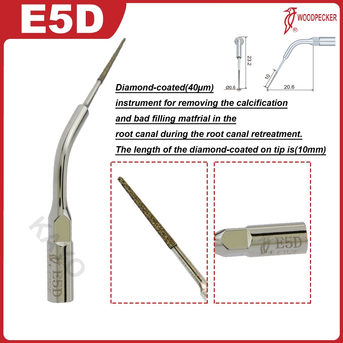Woodpecker Dental Scaler Tips E Endo treatment tips Fit EMS Ultrasonic Scaler