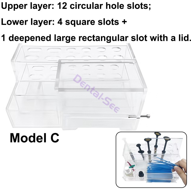Dental Acrylic Storage Box Resin Composite Material Syringe Holder Storage Case