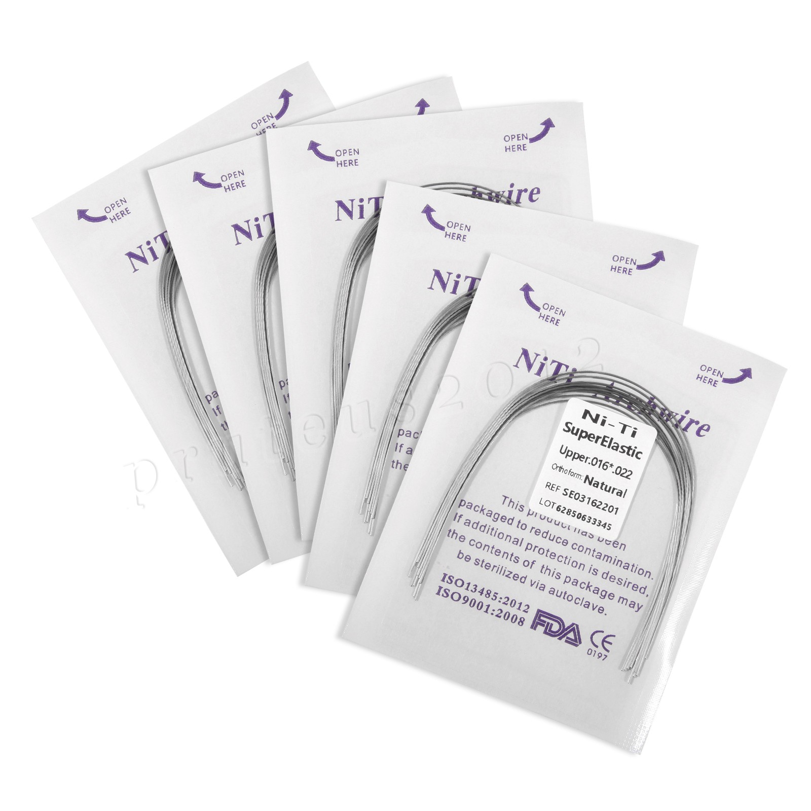 Dental Orthodontic Arch Wire Super Elastic Niti Round Rectangular Natural Form