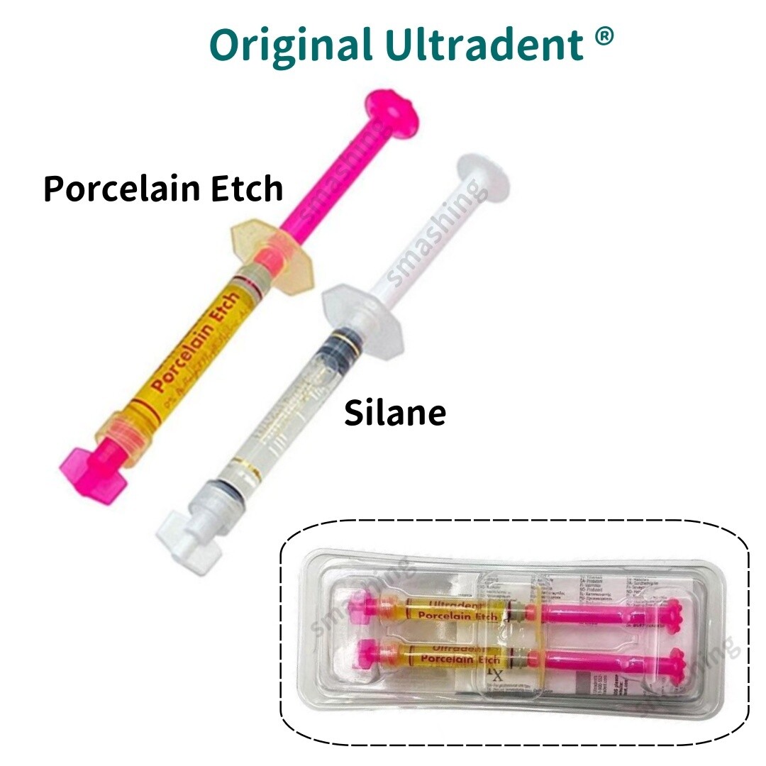 Ultradent Porcelain Etch 9% Hydrofluoric Acid Silane Dental Bond Veneer Crowns