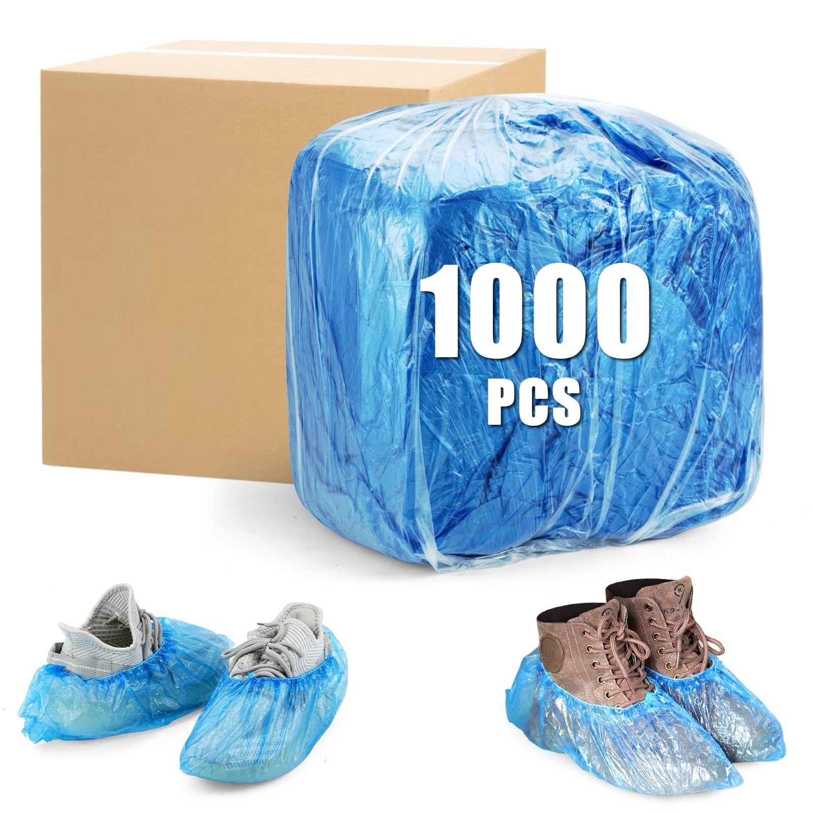 1000 Disposable Shoe Covers – Non-Slip, Waterproof, Indoor/Outdoor Use, 500 Pair