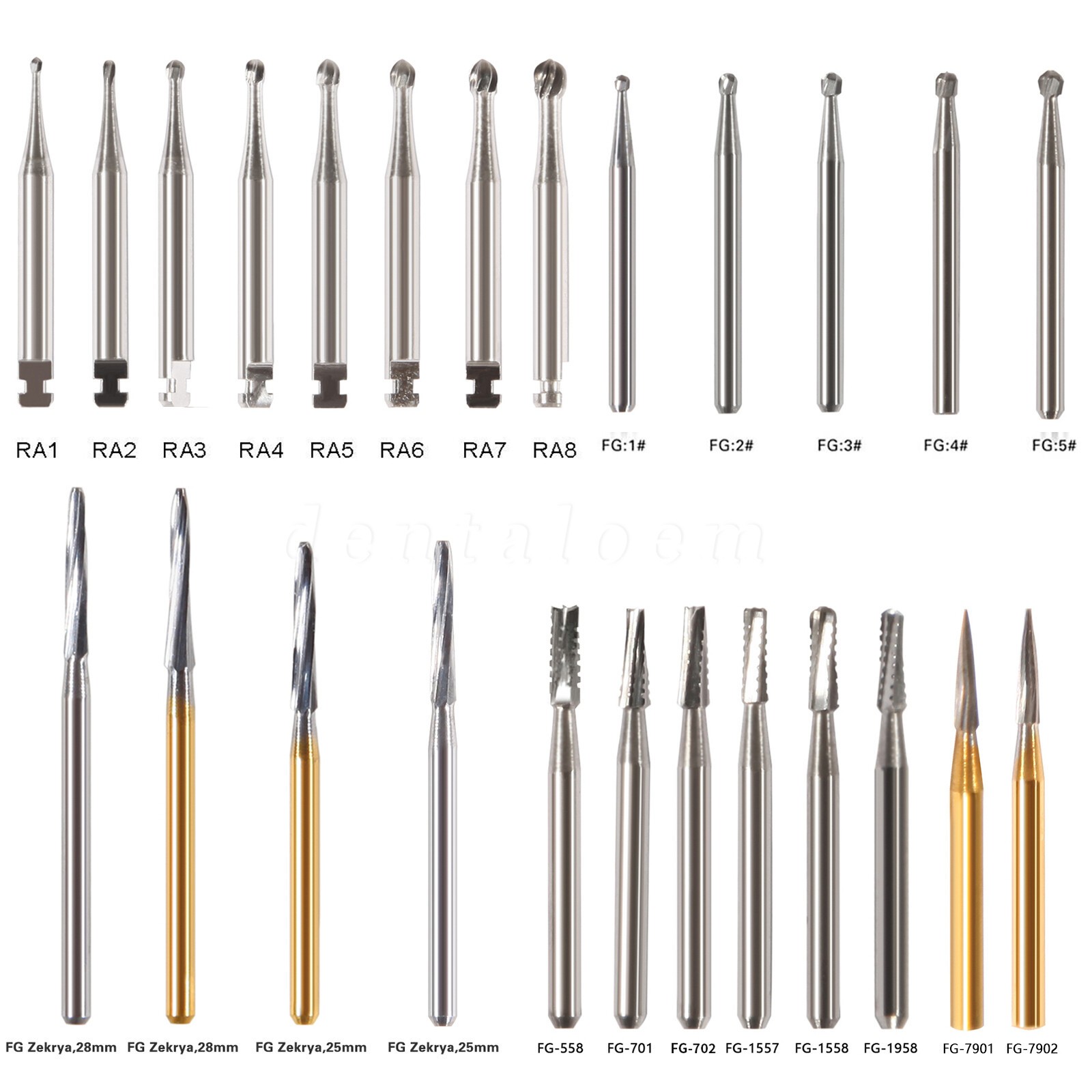 Round Carbide Dental Burs High Speed Handpiece Friction Grip Drill Bits