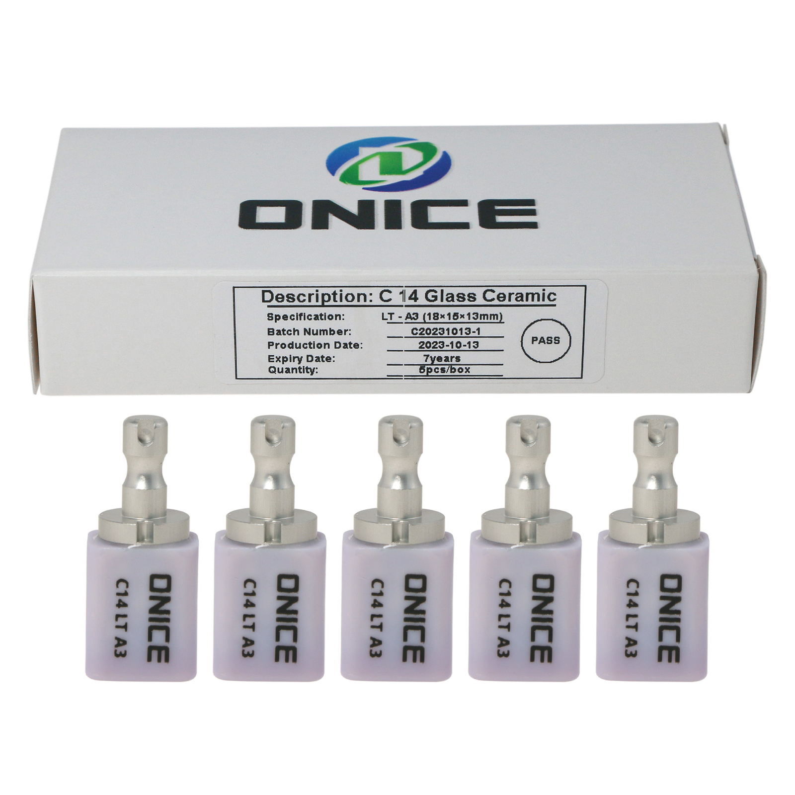 5Pcs/Box Dental LT HT C14 Glass Ceramic Lithium Dislicate Blocks Cerec CAD/CAM