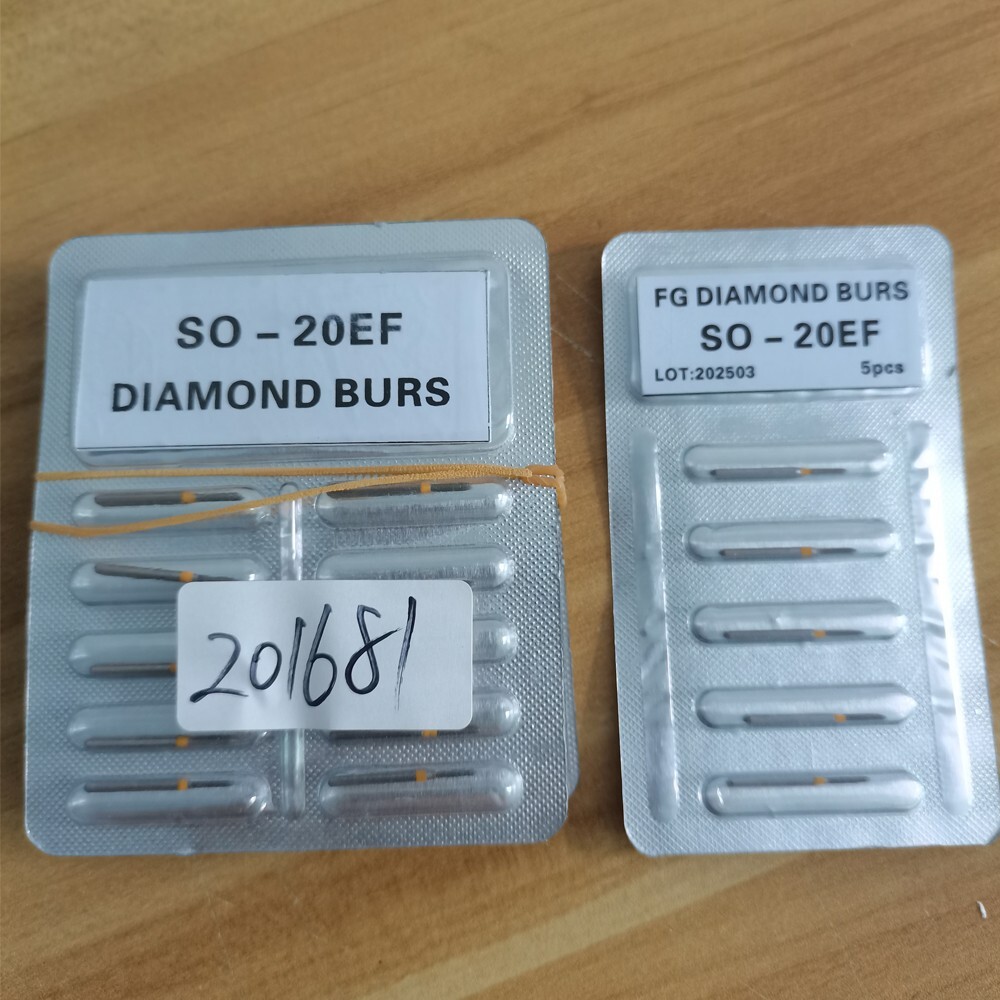 100Pcs FO-28EF Dental Diamond Burs for High Speed Handpiece FG 1.6mm 10Pcs/Pack