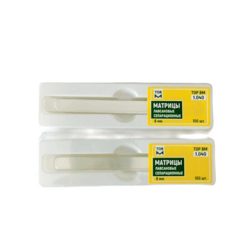 100 Pcs/Box Dental Plastic Strips Transparent For Crown Form TOP BM 1.040/1.041