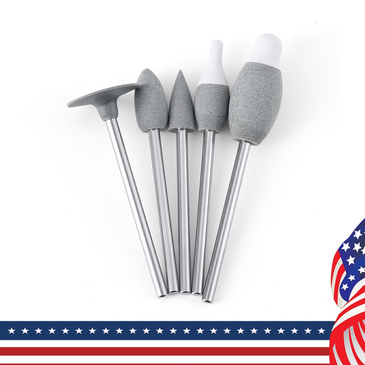 5pcs Dental Zirconia Silicone Polishing Morphology Wheel Trimming Kit HP2.35mm