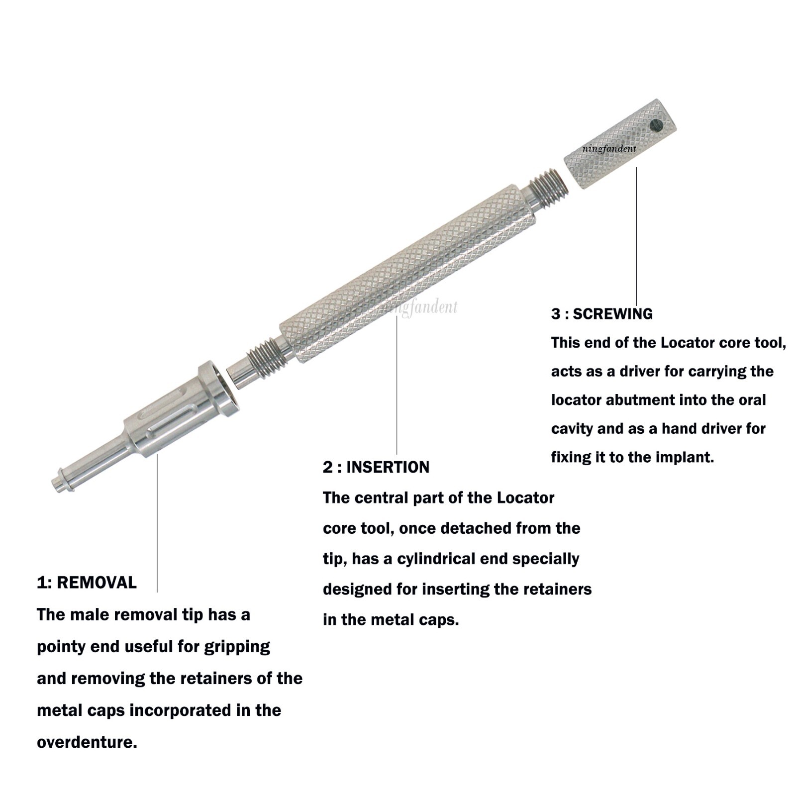 US Locator Abutment 3.5/4.5mm Retention Cap Inserts Tool for Zimmer Mis 1-5.0mm