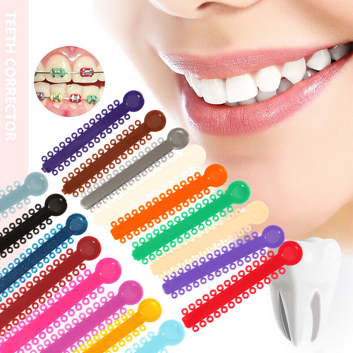 1040 Unids / bolsa Dental Lazos De Ligadura Elástica De Ortodoncia