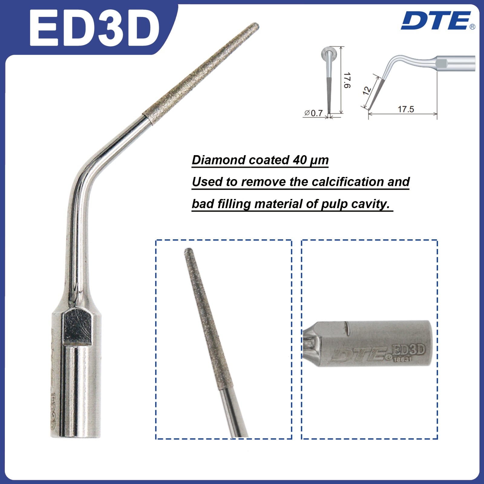 Woodpecker DTE Dental Ultrasonic Scaler Tips ED Endo Tips Fit NSK SATELEC ACTEON